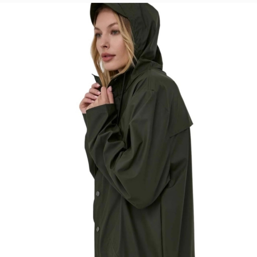 Rains Jacket Long Evergreen Raincoat Unisex NWT - Picture 4 of 10